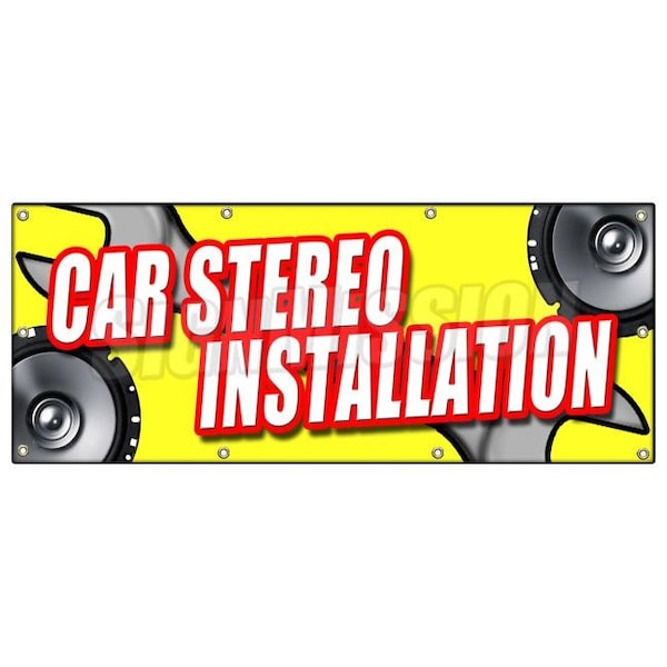 CAR STEREO INSTALLATIONBANNER SIGN sales service mp3 repair amps deck